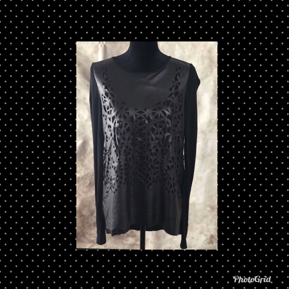 Zara Faux Leather Laser Cut Tunic L